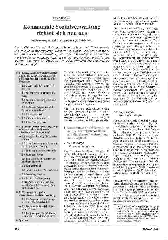 Vorschauseite 1: Kommunale Sozialverwaltung richtet sich neu aus