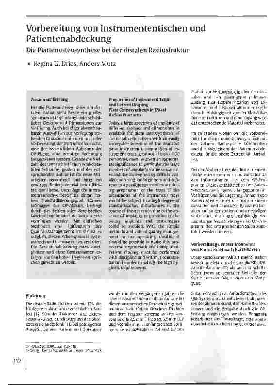 Vorschauseite 1: Vorbereitung von Instrumententischen und Patientenabdeckung