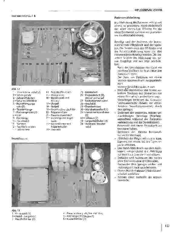 Vorschauseite 6: Vorbereitung von Instrumententischen und Patientenabdeckung