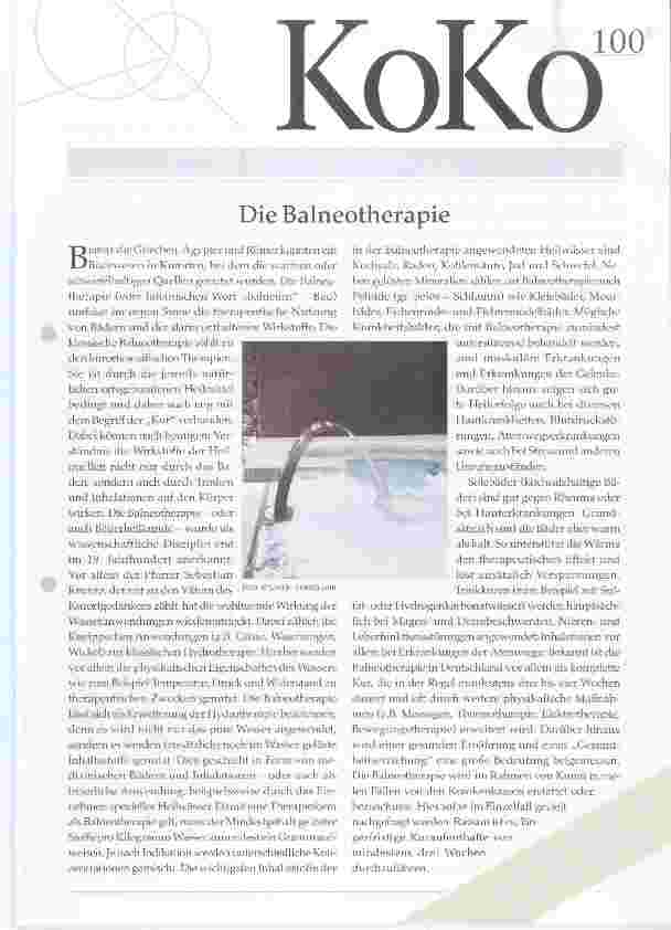 Vorschauseite 1: Die Balneotherapie