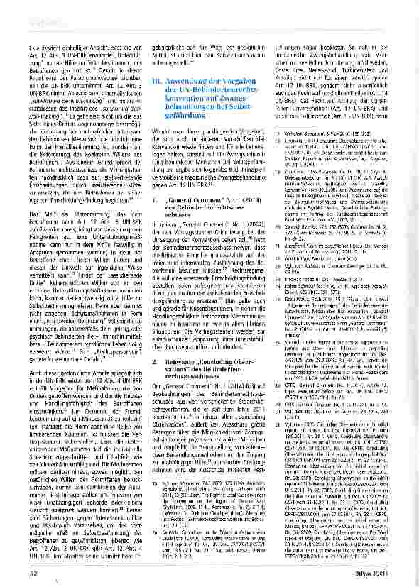 Vorschauseite 2: Menschenrechtliche Sicht auf die Zwangsbehandlung von Erwachsenen bei Selbstgefährdung