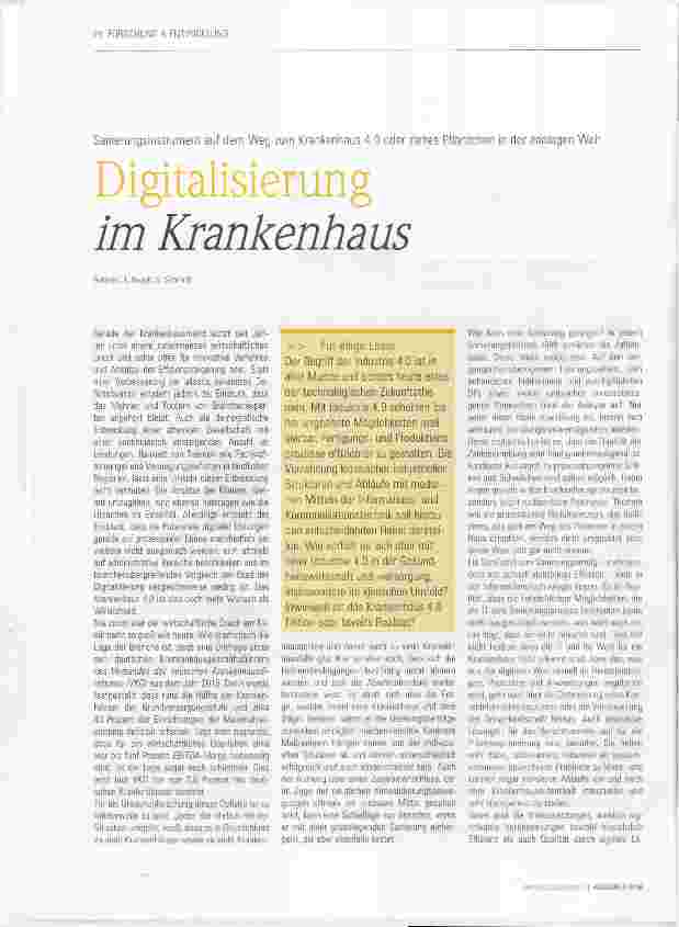 Vorschauseite 1: Digitalisierung im Krankenhaus