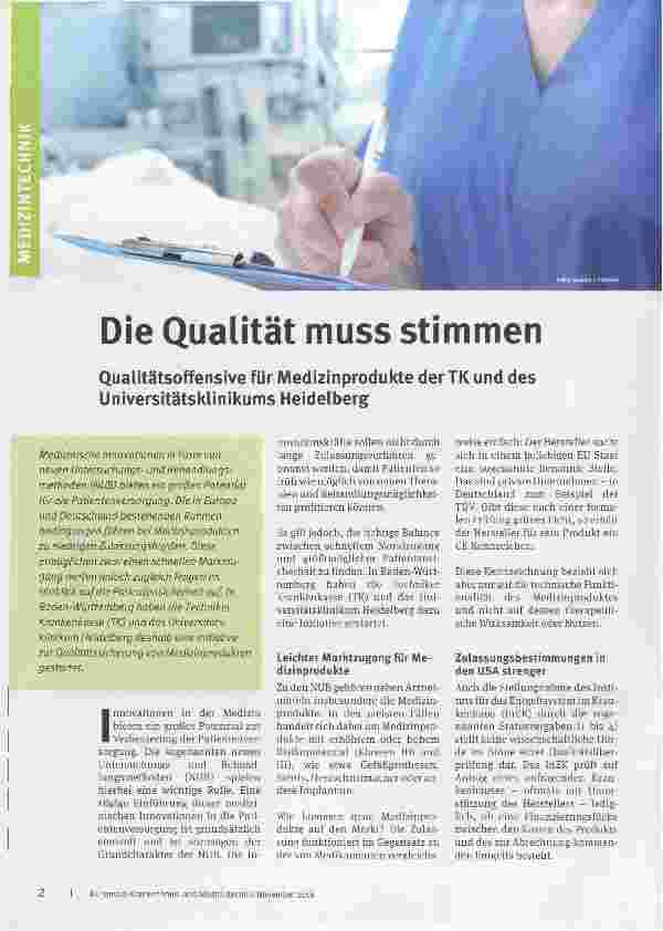 Vorschauseite 1: Die Qualität muss stimmen