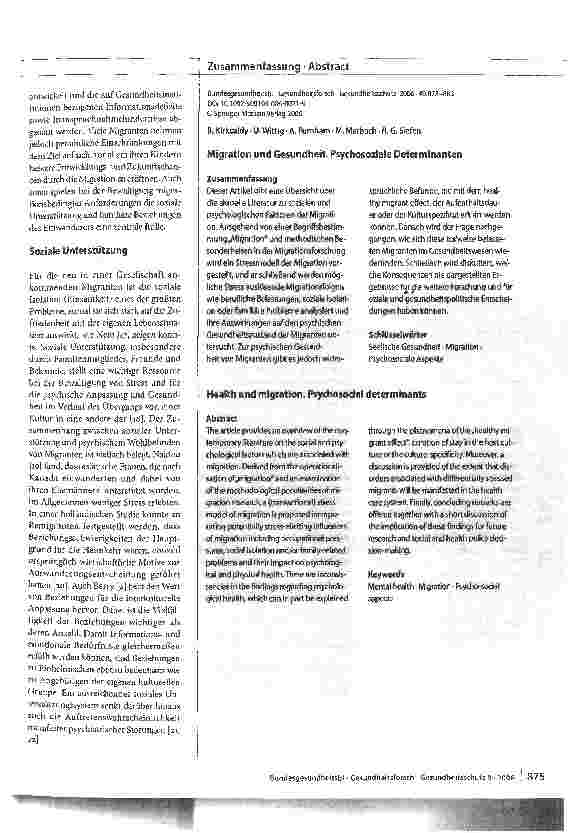 Vorschauseite 3: Migration und Gesundheit