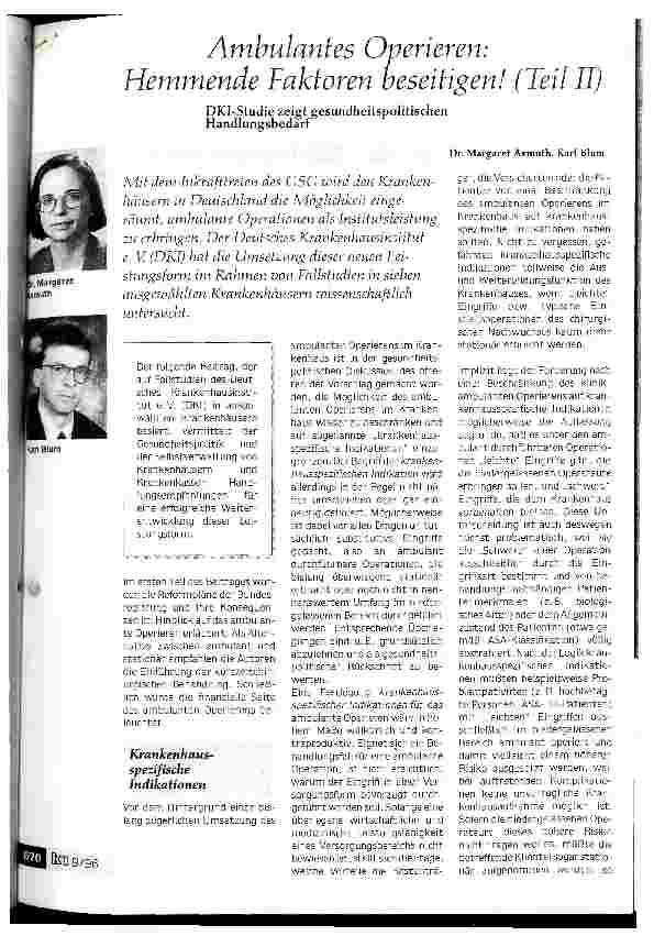 Vorschauseite 1: Ambulantes Operieren: Hemmende Faktoren beseitigen! (Teil II)