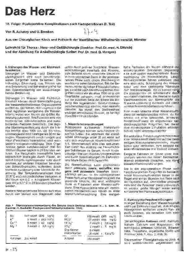 Vorschauseite 1: Das Herz 18. Folge: Postoperative Komplikationen nach Herzoperationen (II Teil)
