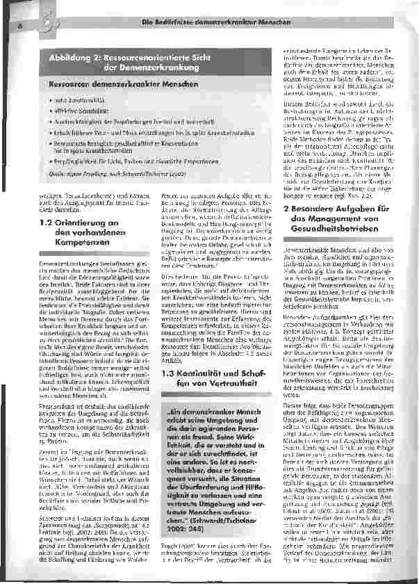 Vorschauseite 3: Die Bedürfnisse demenzerkrankter Menschen