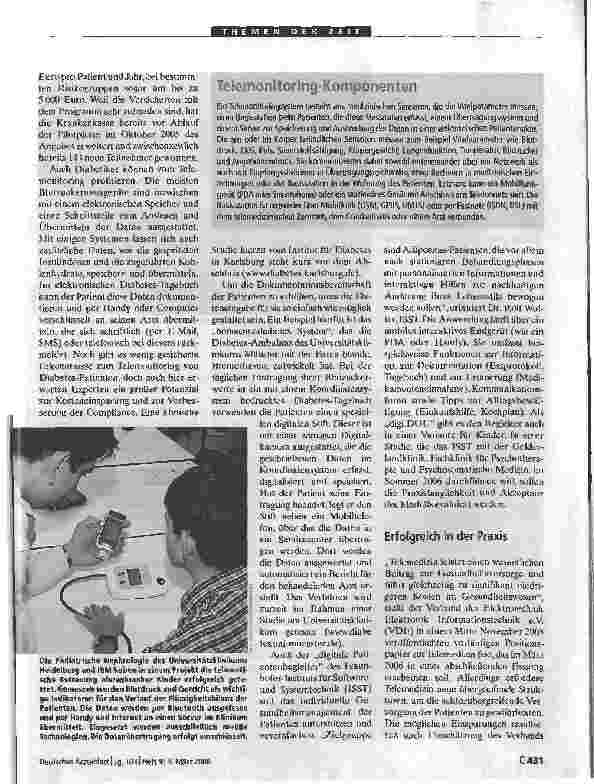 Vorschauseite 2: Telemonitoring und Electronic HomecareTherapie im Wohnzimmer
