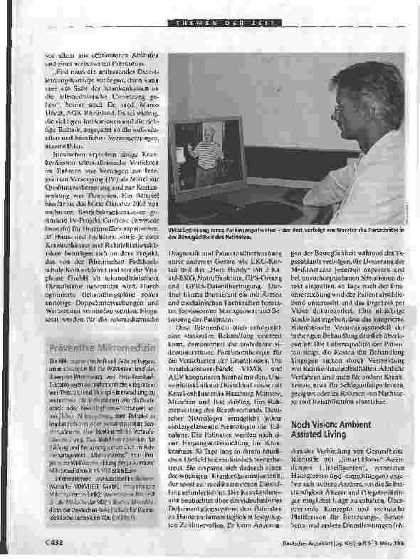 Vorschauseite 3: Telemonitoring und Electronic HomecareTherapie im Wohnzimmer