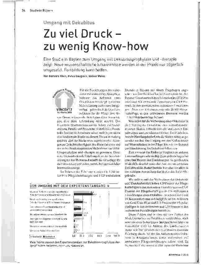 Vorschauseite 1: Umgang mit DekubitusZuviel Druckzu wenig Know-how