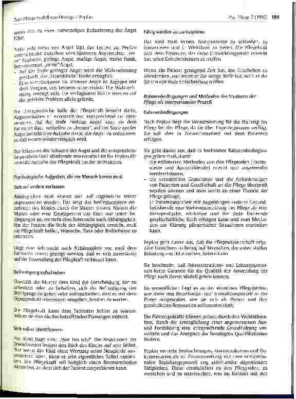 Vorschauseite 4: Zum Pflegemodell von Hildegard Peplau
