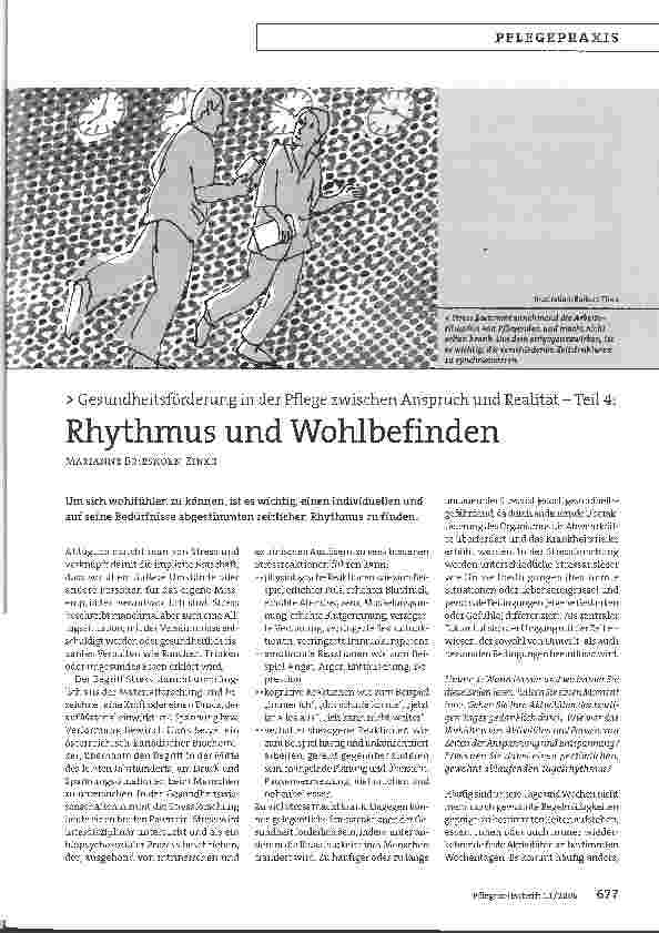 Vorschauseite 1: Gesundheitsförderung in der Pflege zwischen Anspruch und Realität - Teil 4: Rhythmus und Wohlbefinden