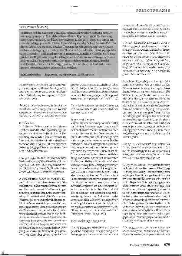 Vorschauseite 3: Gesundheitsförderung in der Pflege zwischen Anspruch und Realität - Teil 4: Rhythmus und Wohlbefinden