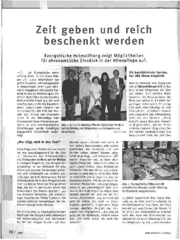 Vorschauseite 1: Zeit geben und reich beschenkt werden