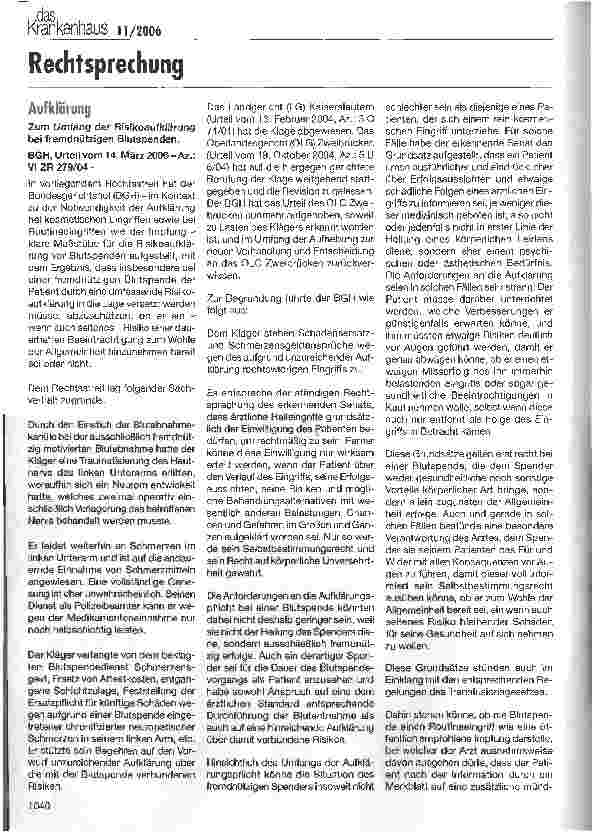 Vorschauseite 1: Rechtsprechung