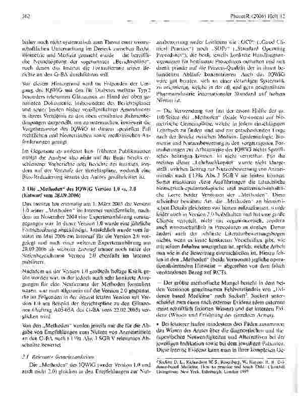 Vorschauseite 2: Berichtsplan des IQWiG zu Glitazonen bei Diabetes mellitus Typ 2: Spagat zwischen Wissenschaft und Willkür