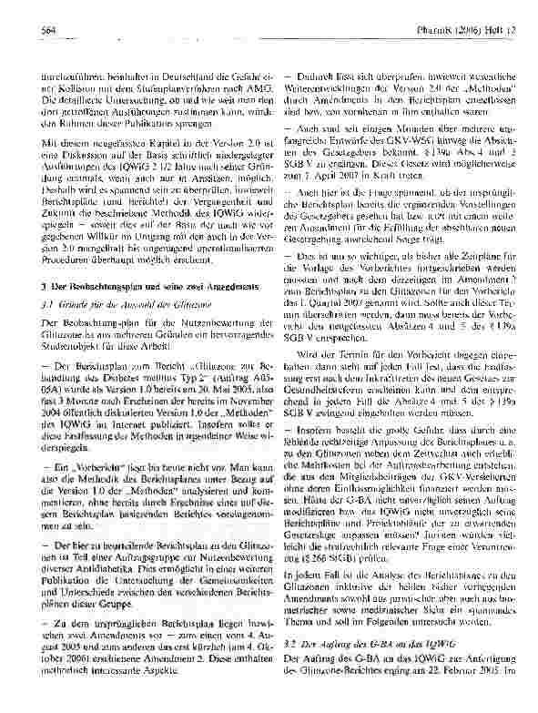 Vorschauseite 4: Berichtsplan des IQWiG zu Glitazonen bei Diabetes mellitus Typ 2: Spagat zwischen Wissenschaft und Willkür