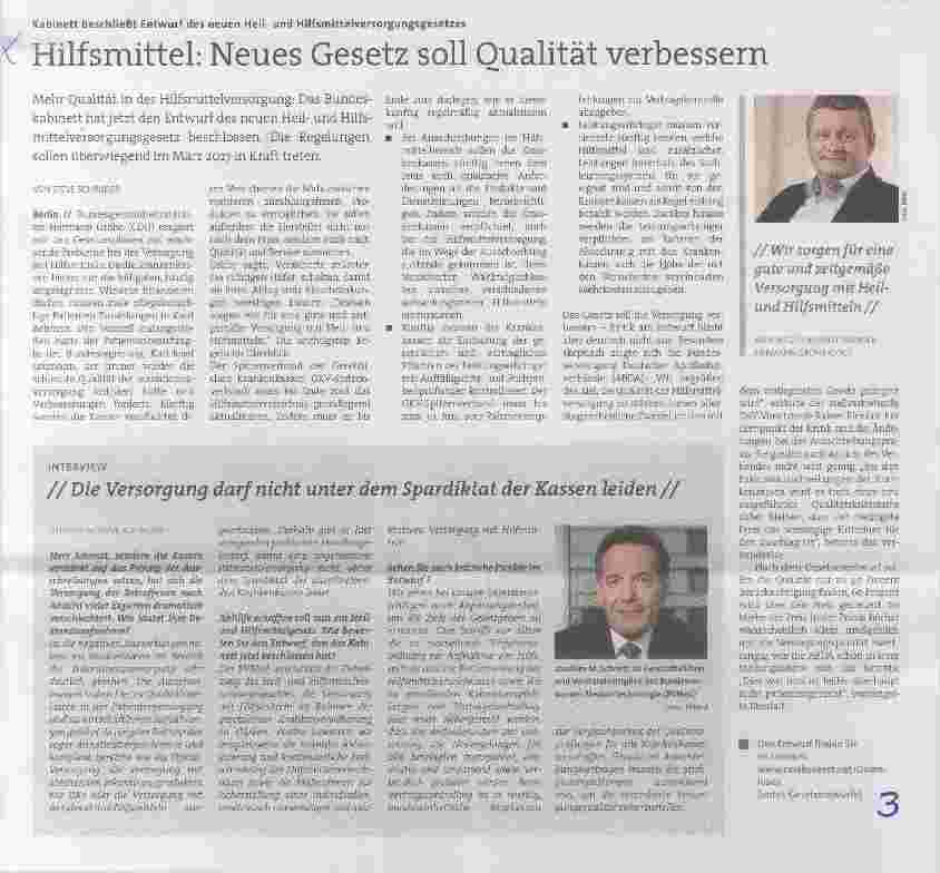 Vorschauseite 1: Hilfsmittel: Neues Gesetz soll Qualität verbessern