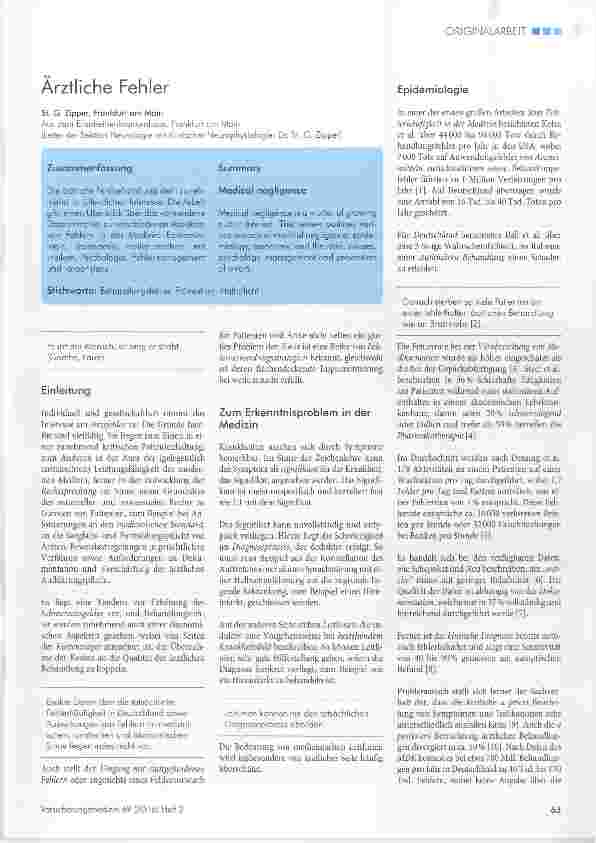 Vorschauseite 1: Ärztliche Fehler