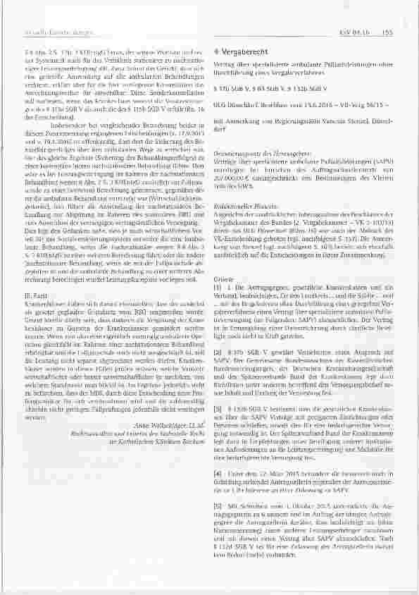 Vorschauseite 1: Vertrag über spezialisierte ambulante Palliativleistungen ohne Durchführung eines Vergabeverfahrens