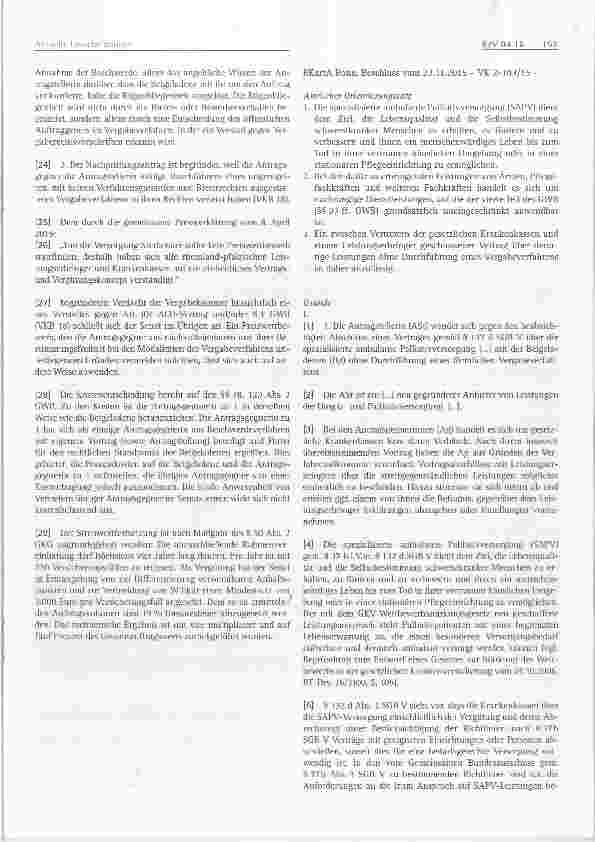 Vorschauseite 3: Vertrag über spezialisierte ambulante Palliativleistungen ohne Durchführung eines Vergabeverfahrens