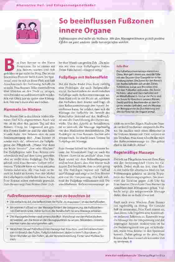 Vorschauseite 1: So beeinflussen Fußzonen innere Organe