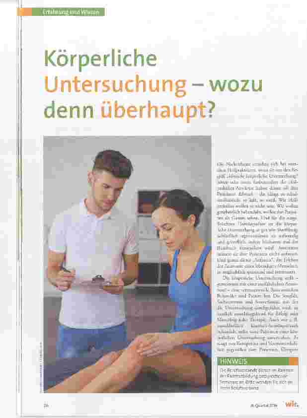 Vorschauseite 1: Körperliche Untersuchung - wozu denn überhaupt?