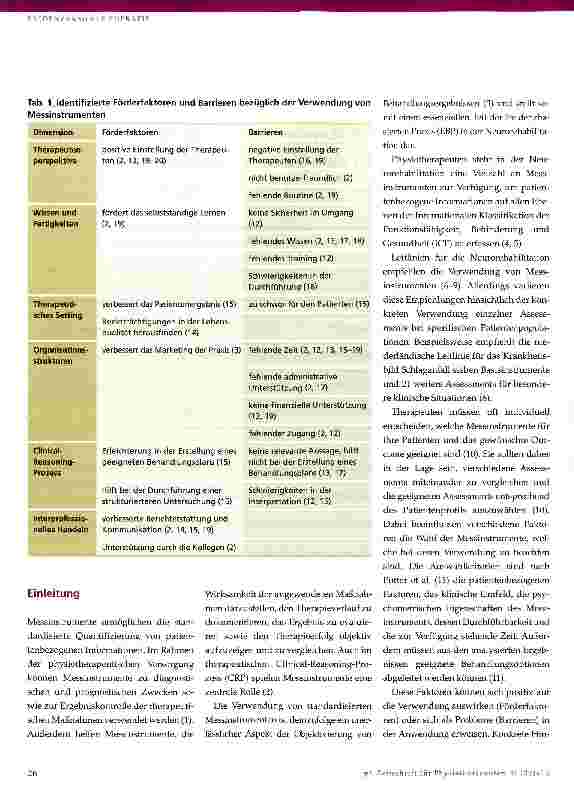 Vorschauseite 2: Förderfaktoren und Barrieren in der Anwendung von Assessments in der Neurorehabilitation