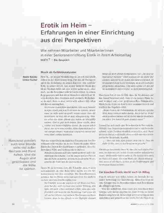 Vorschauseite 1: Erotik im Heim Erfahrungen in einer Einrichtung aus drei Perspektiven