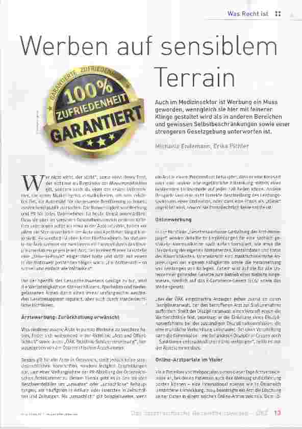 Vorschauseite 1: Werben auf sensiblem Terrain