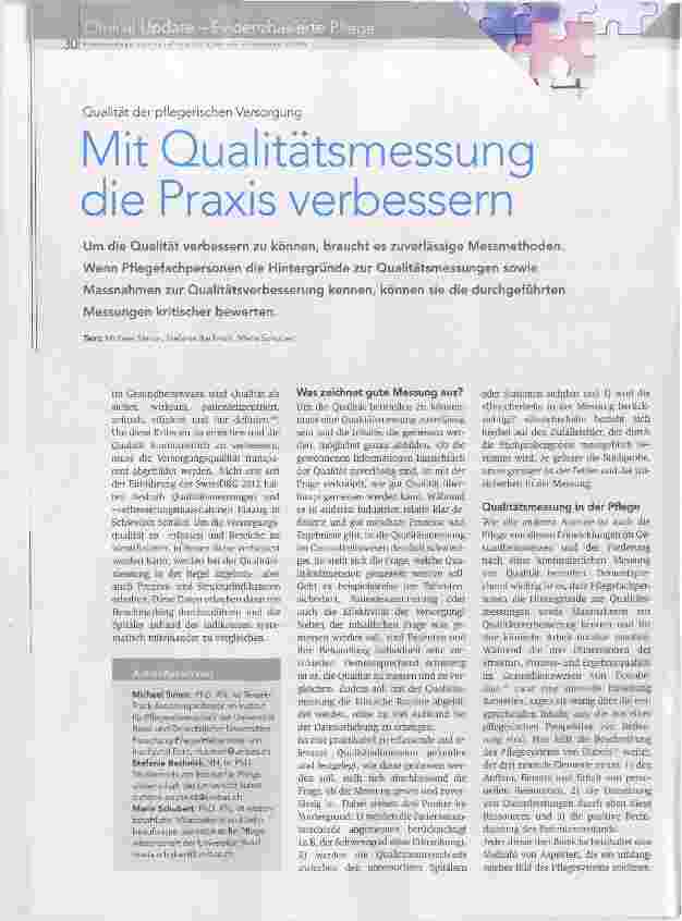 Vorschauseite 1: Mit Qualitätsmessung die Praxis verbessern