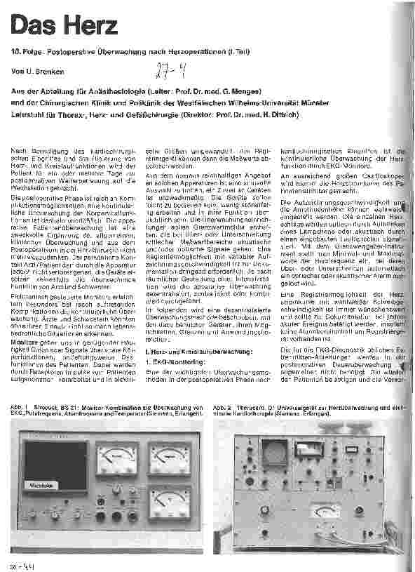 Vorschauseite 1: Das Herz 18. Folge: Postoperative Überwachung nach Herzoperationen