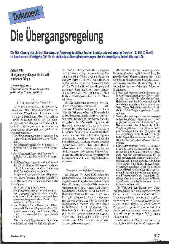 Vorschauseite 1: Die Übergangsregelung