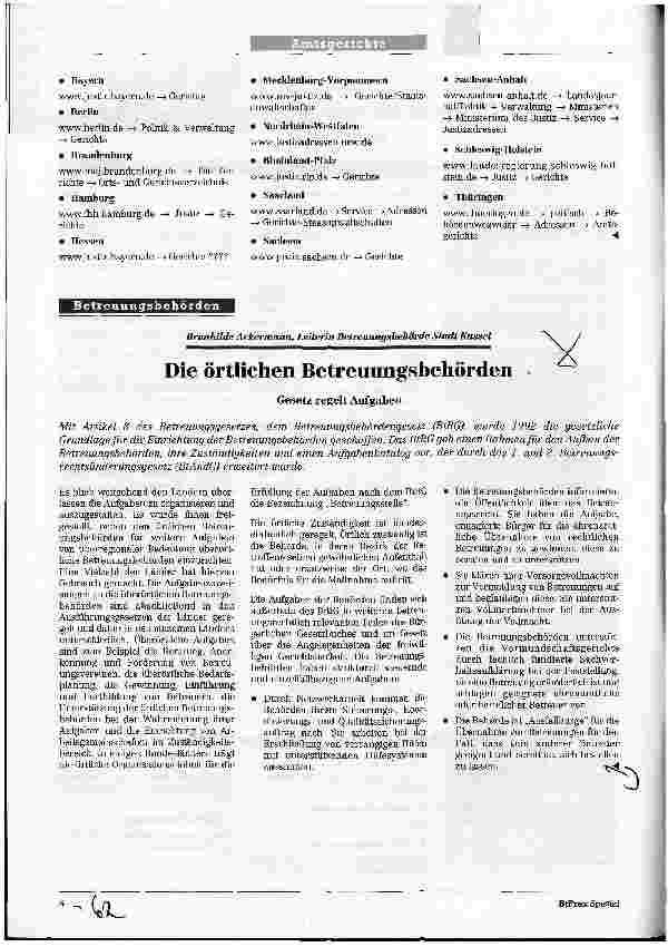 Vorschauseite 1: Die örtlichen Betreuungsbehörden