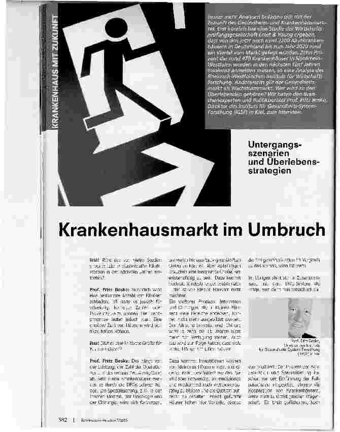 Vorschauseite 1: Krankenhausmarkt im Umbruch
