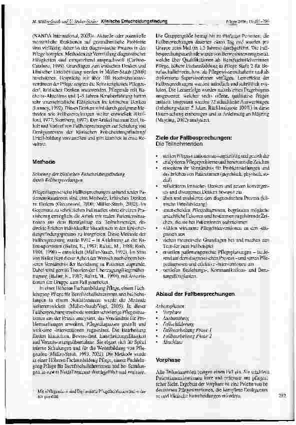 Vorschauseite 2: Klinische Entscheidungsfindung: Förderung des kritischen Denkens im pflegediagnostischen Prozess durch Fallbesprechungen