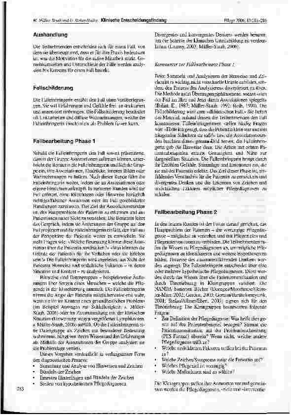 Vorschauseite 3: Klinische Entscheidungsfindung: Förderung des kritischen Denkens im pflegediagnostischen Prozess durch Fallbesprechungen