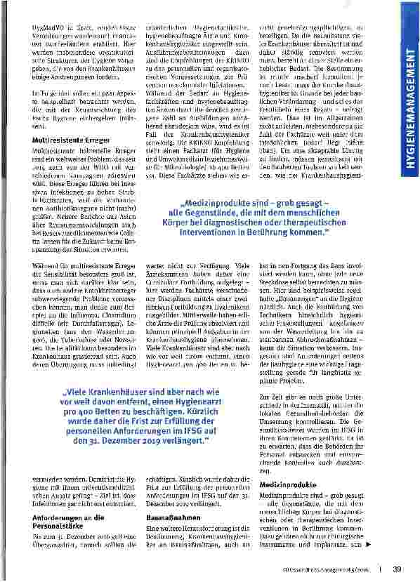 Vorschauseite 2: Krankenhaushygiene 2016