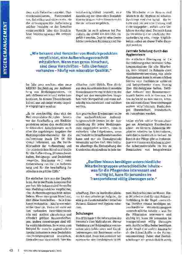 Vorschauseite 3: Krankenhaushygiene 2016