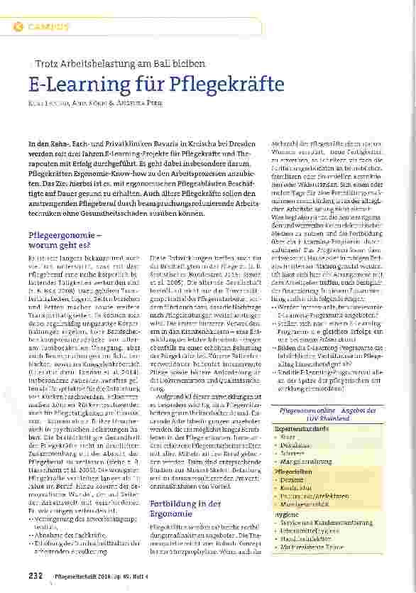 Vorschauseite 1: E-Learning für Pflegekräfte