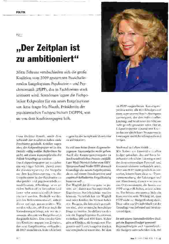 Vorschauseite 1: Der Zeitplan ist zu ambitioniert