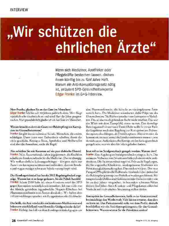 Vorschauseite 1: Wir schützen die ehrlichen Arzte