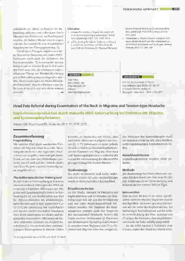 Vorschauseite 2: Können Nackenübungen die Aktivierung des M. semispinalis cervicis relativ zum M. splenius capitis auf spezifischen spinalen Höhen verbessern?