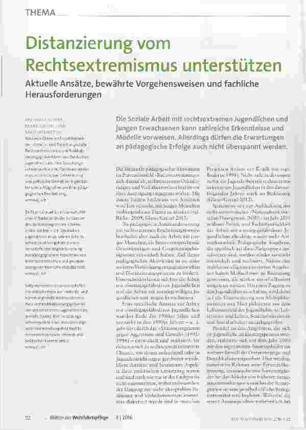 Vorschauseite 1: Distanzierung vom Rechtsextremismus unterstützen