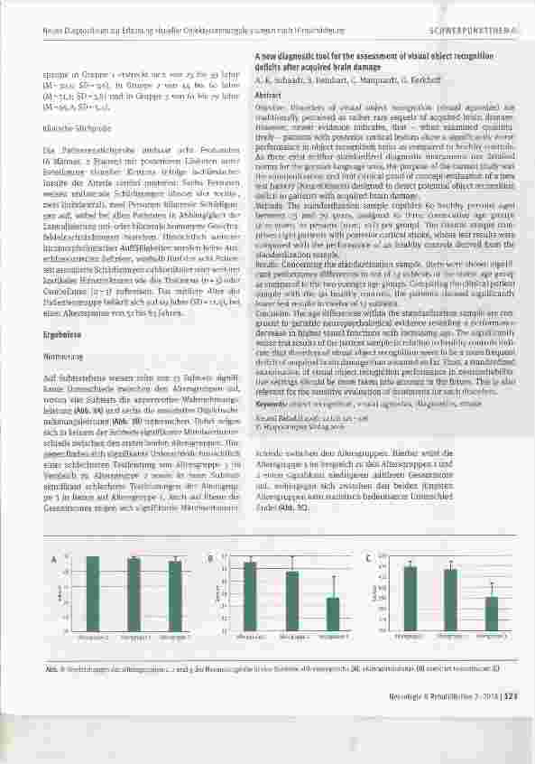 Vorschauseite 3: Neues Diagnostikum zur Erfassung visueller Objekterkennungsleistungen nach Hirnschädigung