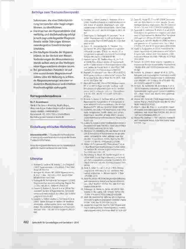 Vorschauseite 5: Elektrolytveränderungen im Alter mit Fokus auf Hyponatriämie