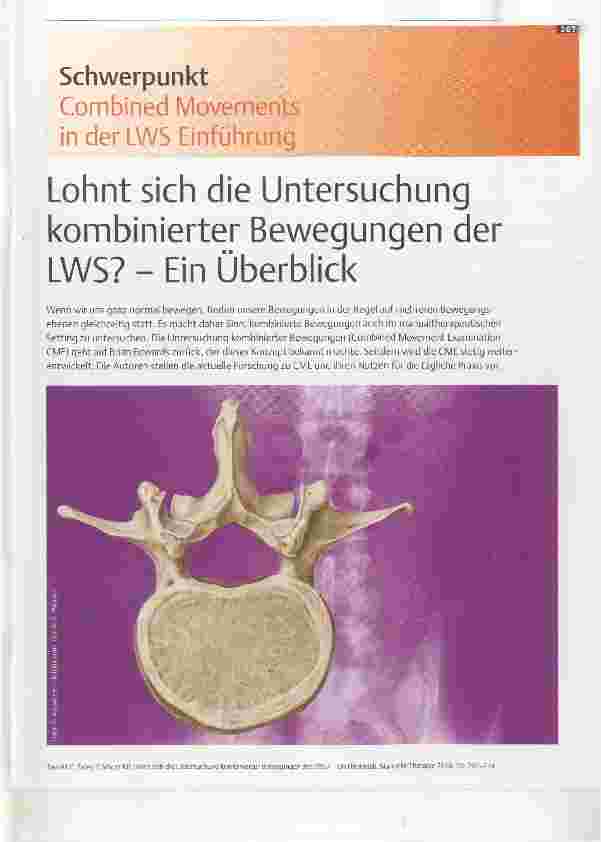 Vorschauseite 1: Lohnt sich die Untersuchung kombinierter Bewegungen der LWS? Ein Überblick