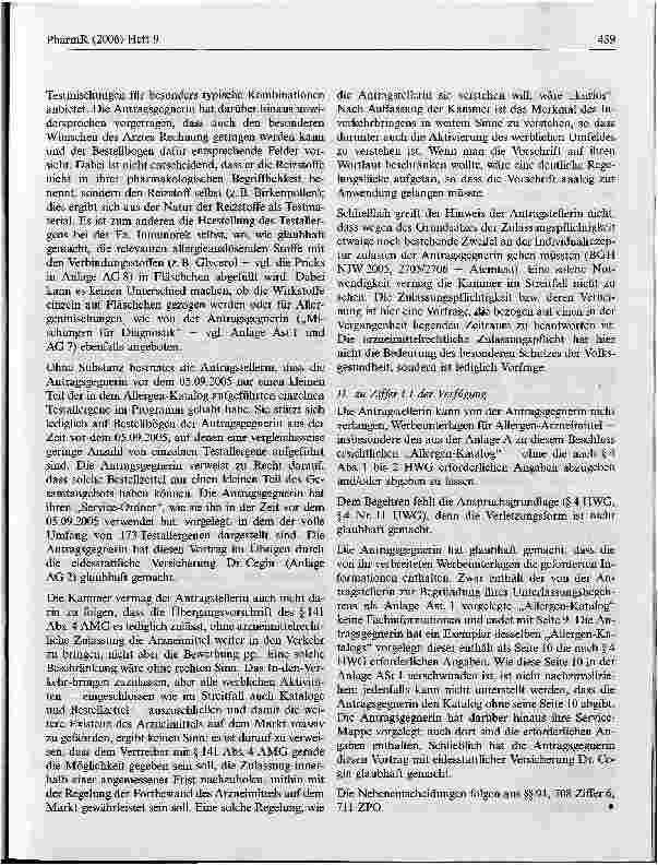 Vorschauseite 5: Testallergene / Therapieallergene