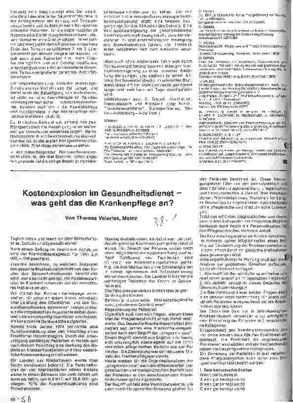 Vorschauseite 1: Kostenexplosion im Gesundheitswesenwas geht das die Krankenpflege an