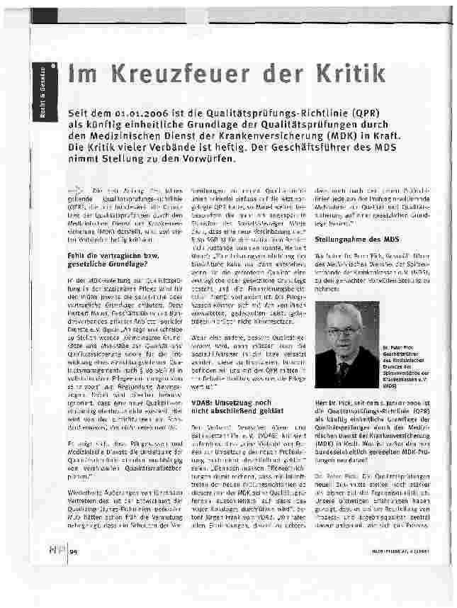 Vorschauseite 1: Im Kreuzfeuer der Kritik